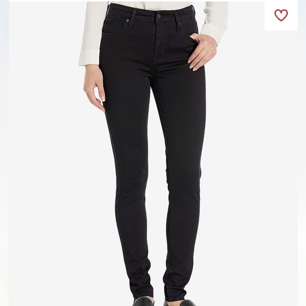 Levi 721 High Rise Skinny Black Denim Jeans | Size 29